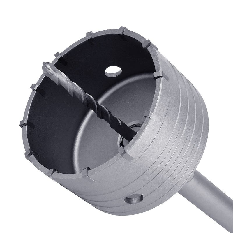 GUICGOC 115mm / 4.5 inch Concrete Hole Saw with 250mm SDS Plus Shank Connecting Rod,Tungsten Carbide Teeth Cement Hole Saw for Cement Brick Concrete Stone Wall (115mm / 4.5 inch) - Image 4